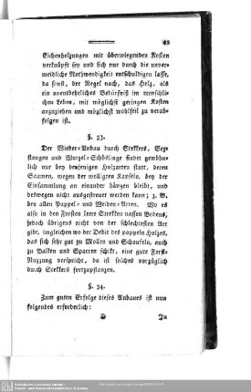 § 34. Zum guten Erfolge dieses Anbaues