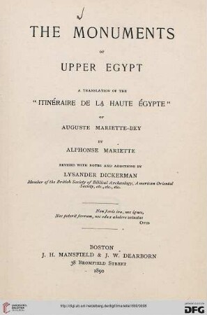 The monuments of Upper Egypt