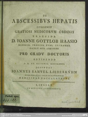 De Abscessibus Hepatis