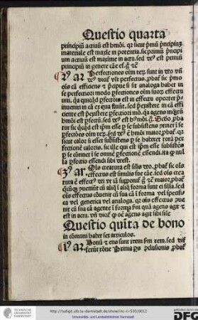 Questio quinta de bono in communi habet sex articulos.