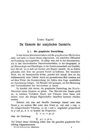 Die Elemente der analytischen Geometrie.