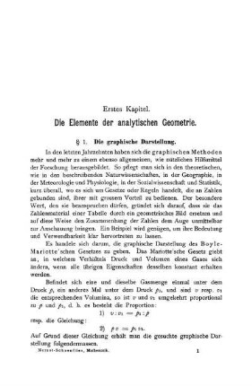 Die Elemente der analytischen Geometrie.