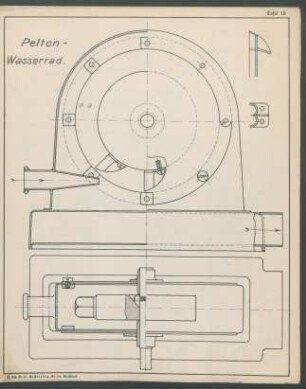Tafel 13: Pelton-Wasserrad.