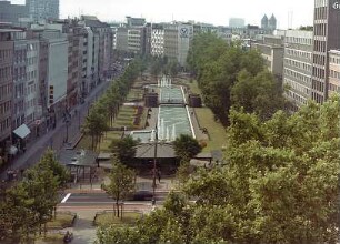 Hansjakob, Gottfried; Köln; Westliche Ringstraße - Kaiser-Wilhelm-Ring, Wasserbecken und Anlage (Vogelperspektive Richtung Südwest)