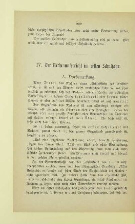 IV. Der Rechenunterricht im ersten Schuljahr