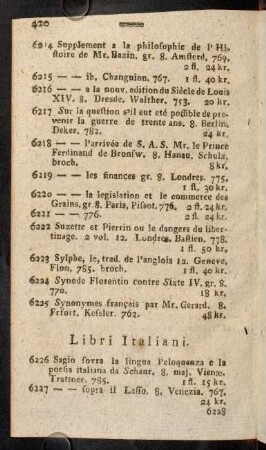 420-422, Libri Italiani.-English Books.