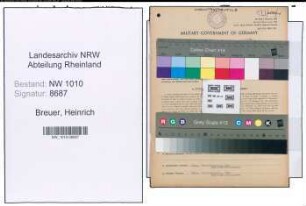 Entnazifizierung Heinrich Breuer , geb. 05.09.1880 (Webmeister)