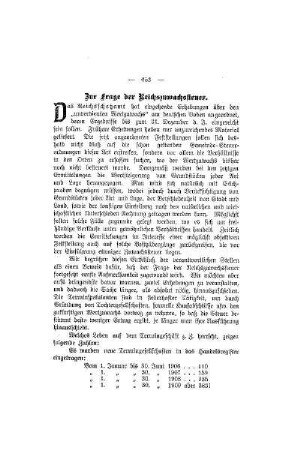 Zur Frage der Reichszuwachssteuer
