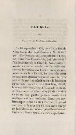 Chapitre IV. Traversée de Bordeaux à Manille