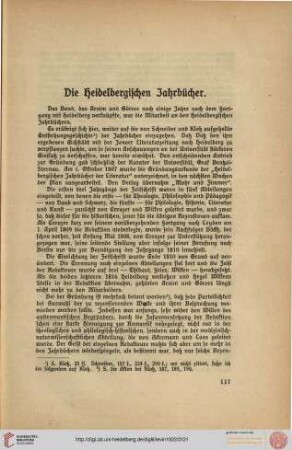 Die Heidelberger Jahrbücher