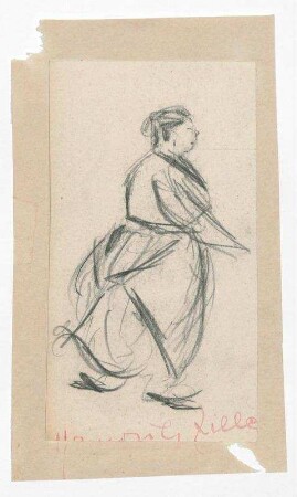 Studie gehende Frau