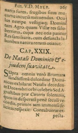 Cap. XXIX. De Natali Dominico & eiusdem sua vitate.