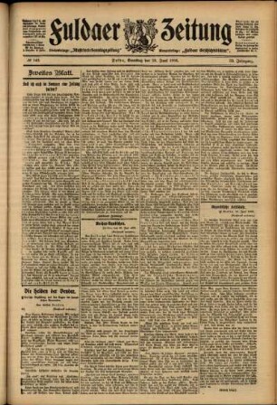 Zweite Ausgabe vom Samstag, den 23. Juni 1906.