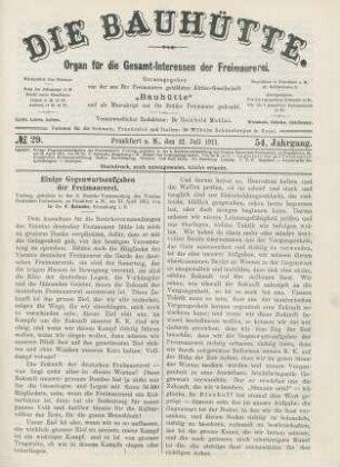 No. 29. Frankfurt a. M., den 22. Juli 1911. 54. Jahrgang.