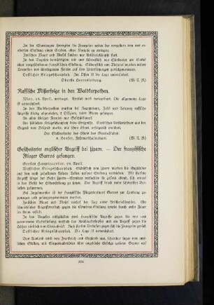 Gescheiterter englischer Angriff bei Ypern. - Der französische Flieger Garros gefangen.