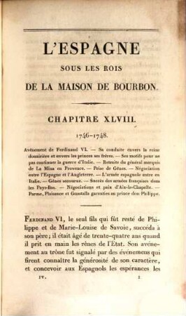 L' Espagne sous les Rois de la maison de Bourbon ou memoires relatifs à l'histoire de cette nation, 4
