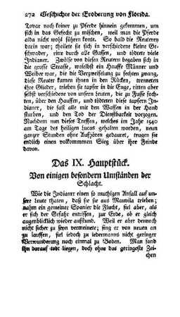 Das IX. Hauptstück - Von einigen besondern Umständen der Schlacht.