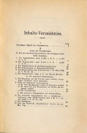 Die Sequestration nach österreichischem Rechte