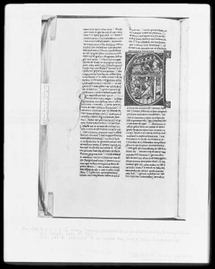 Heisterbacher Bibel — Initiale E (xultate deo), darin David beim Glockenspiel, Folio 245verso