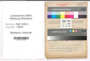 Entnazifizierung Hellmuth Markwort, geb. 23.07.1901 (Ingenieur)