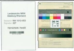 Entnazifizierung Harald Hemscheidt , geb. 26.08.1913 (Dozent)