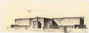 Tonfilmatelier der UFA (Universum Film AG), Potsdam-Babelsberg: Perspektivische Ansicht (Variante)