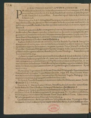 Libri Theologici Lutheranorum.
