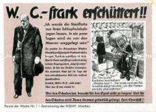 Illustrierter NS-Propagandazettel "Parole der Woche", Nr. 1, mit einer Karikatur auf die britische Flotte