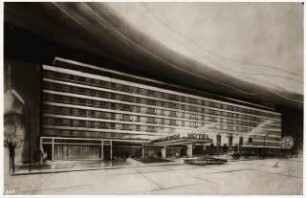 Hotel Budapester Straße/Burggrafenstraße (»Schweizerhof«), Berlin-Tiergarten: Perspektivische Ansicht