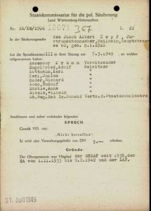 Zepf, Jakob Albert
