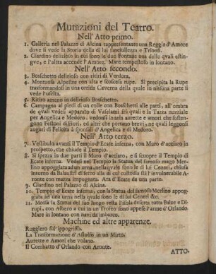 Mutazioni del Teatro = Verwandlungen des Theatri