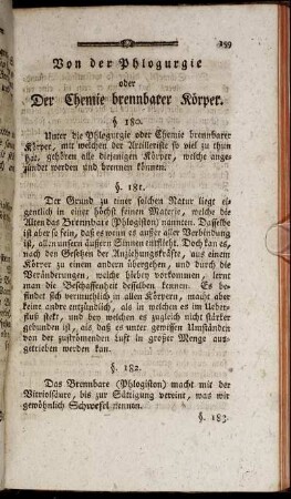 Von der Phlogurgie oder Der Chemie brennbarer Körper.