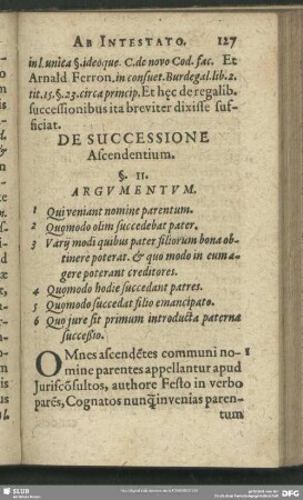 De Successione Ascendentium. §. 11