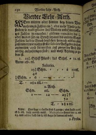 Vierdte Lehr-Arth.
