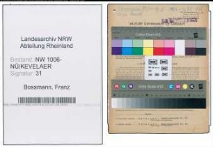 Entnazifizierung Franz Bossmann , geb. 19.10.1905 (Kaufmann)
