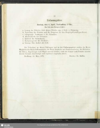 Entlassungsfeier