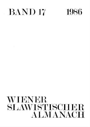 Wiener slawistischer Almanach. 17. 1986