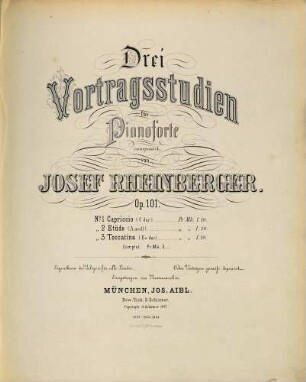 3 Vortragsstudien : für Pianoforte ; op. 101, 2. Etudie (a-Moll)
