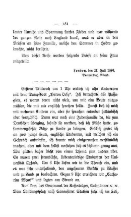 VIII. Reise nach England.