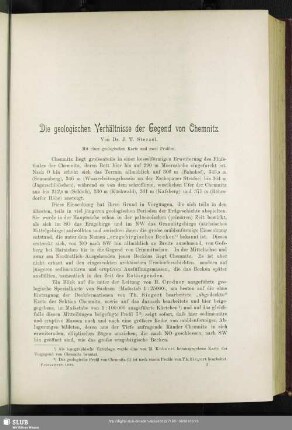 Die geologischen Verhältnisse der Gegend