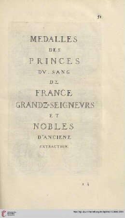 Medalles des princes du sang de France grandz-seigneurs et nobles d’anciene extraction