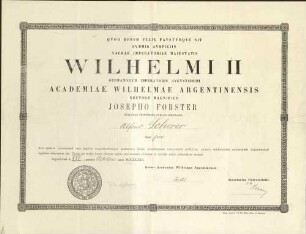 2 Diplome der Universität Straßburg über die Einschreibung Scherers als stud. jur., 1903 und 1905
