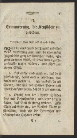 13. Ermunterung, die Keuscheit zu befördern