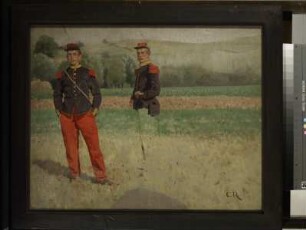 Zwei Soldaten auf einem Feld - Studie