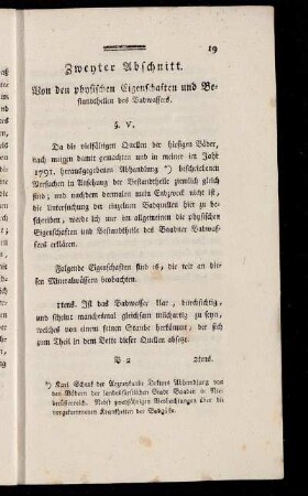 Zweyter Abschnitt. Von den physischen Eigenschaften und Bestandtheilen des Badwassers.