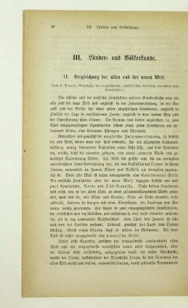 III. Länder und Völkerkunde