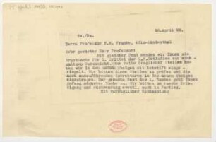 Brief an Friedrich Wilhelm Franke : 28.04.1928