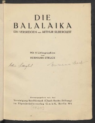 Die Balalaika : ein Versreigen