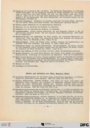 Möbel und Arbeiten aus Holz, Marmor, Stein (Nr. 476-523)