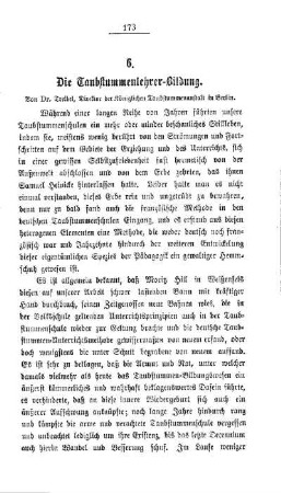 Die Taubstummenlehrer-Bildung